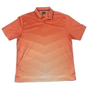 Greg Norman For Tasso Elba Mens Golf Polo Orange Fade Large